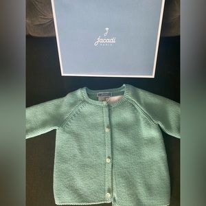 Jacadi Paris mint green cardigan brand new with tags and box.